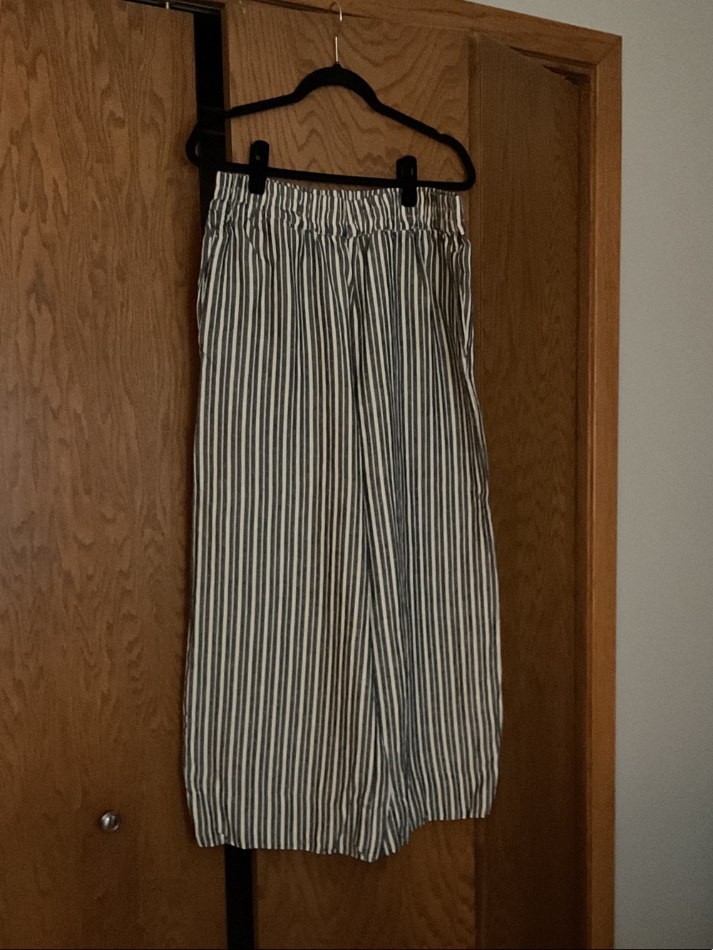 Evereve Women's Wide-Leg Striped Pants - Blue & White